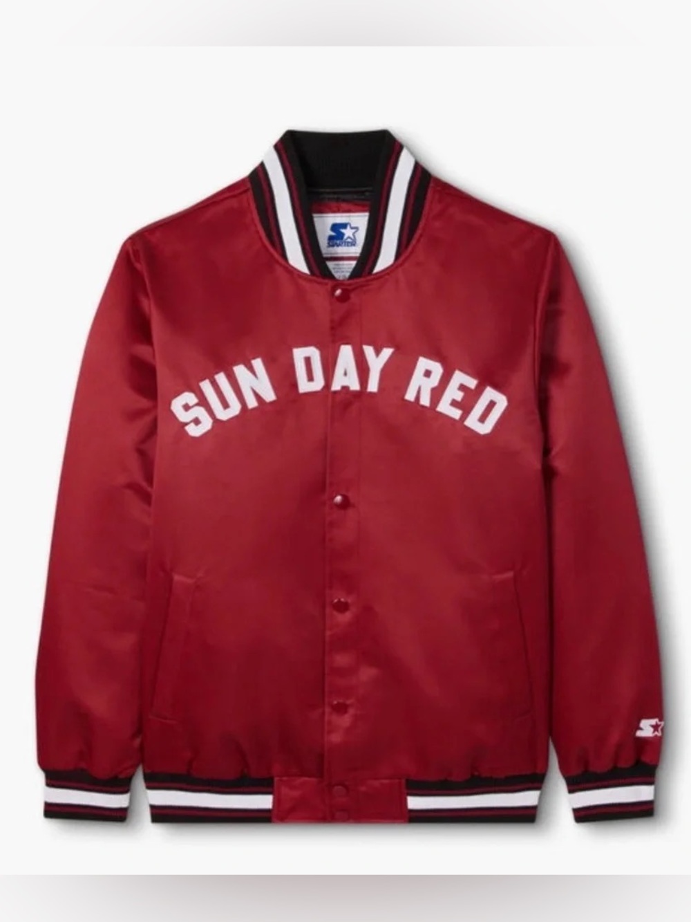 Sunday Sun Day Starter Tiger Woods Satin Bomber XL Jacket - Red